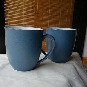 Noritake Blue Curved Handle Dining Mugs